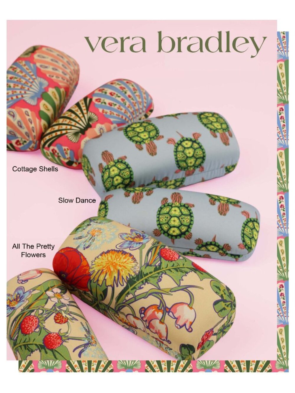 Vera Bradley Clamshell Eyeglass Hard Case for Reading Glasses or Sunglasses